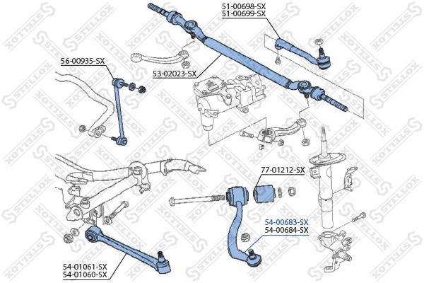 STELLOX 54-00683-SX Control/Trailing Arm, wheel suspension