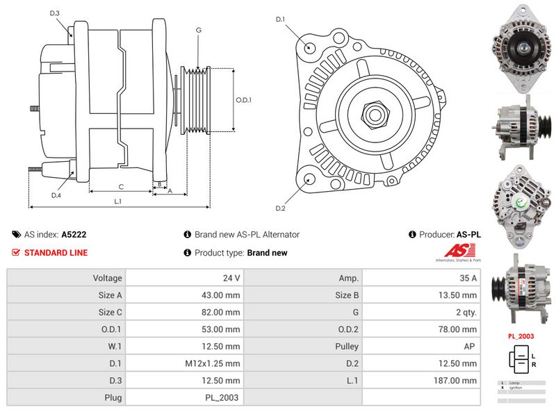 AS-PL A5222 Alternator