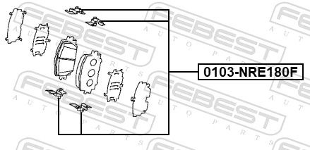 FEBEST 0103-NRE180F Accessory Kit, disc brake pad