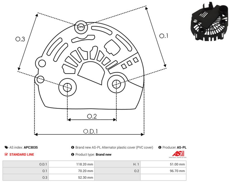 Kaitsekate, generaator, AS-PL APC3035