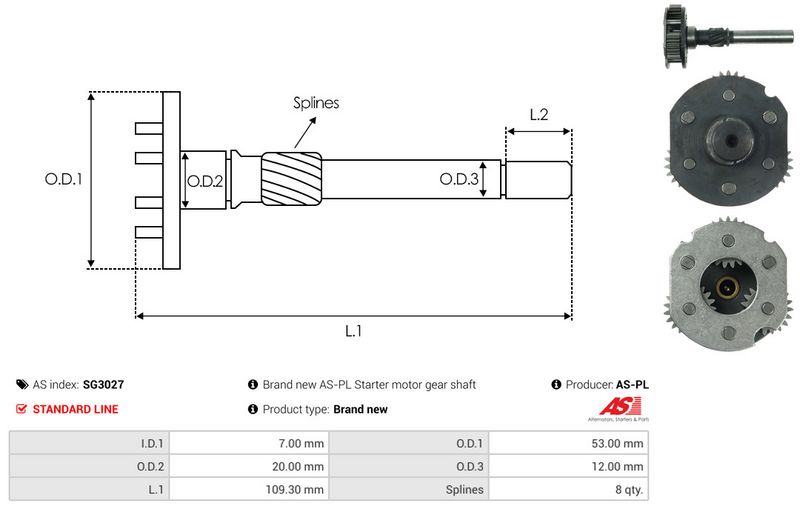 AS-PL SG3027 Repair Kit, starter