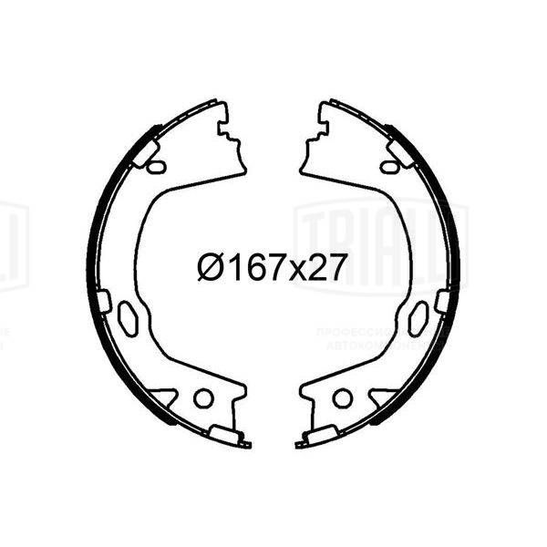 Комплект гальмівних колодок, стоянкове гальмо, Trialli GF4662