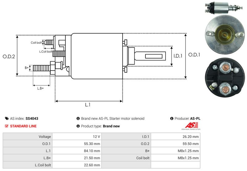 AS-PL SS4043 Solenoid Switch, starter