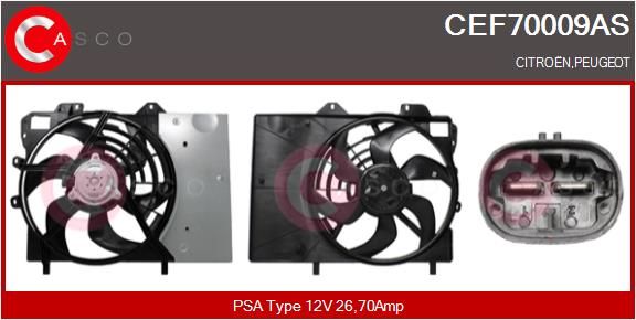 Електродвигун, вентилятор радіатора, Casco CEF70009AS
