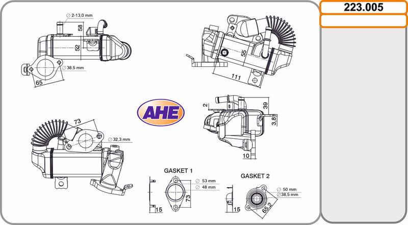 AHE 223.005 - Cooler, exhaust gas recirculation