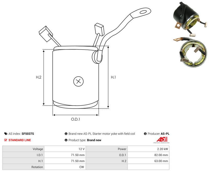 AS-PL SF5037S Field Winding, starter