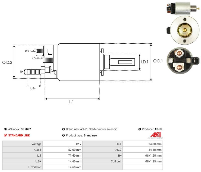 AS-PL SS5097 Solenoid Switch, starter