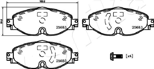 ASHIKA 50-00-0942 Brake Pad Set, disc brake