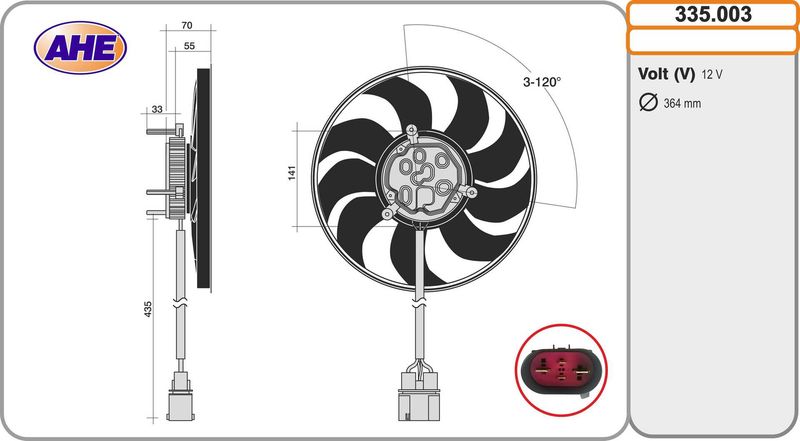 AHE 335.003 - Variklio aušinimo ventiliatorius