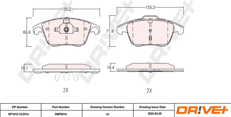 Set placute frana,frana disc DP1010.10.0514 Dr!ve+