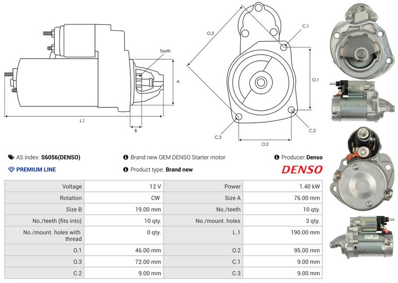 AS-PL S6056(DENSO) Starter