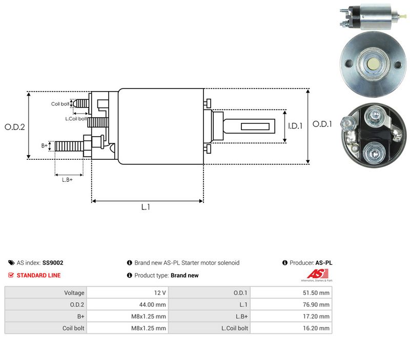 Magnetlülitus, starter, AS-PL SS9002