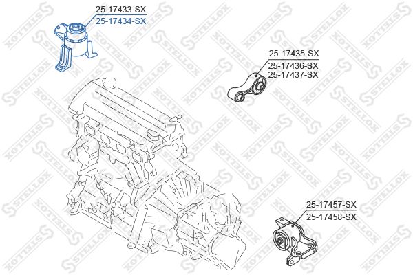STELLOX 25-17434-SX Mounting, engine