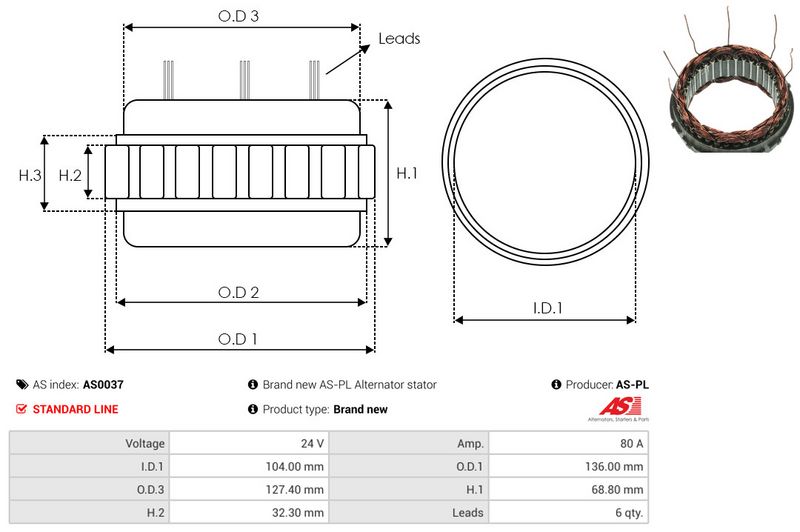 Staator, generaator, AS-PL AS0037