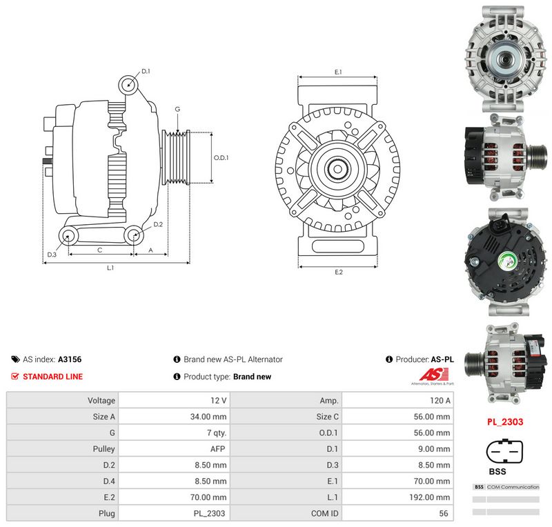 Generaator, AS-PL A3156