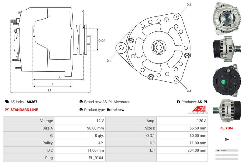 AS-PL A0367 Alternator