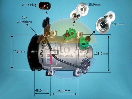 Auto Air Gloucester 14-1072 Compressor, air conditioning