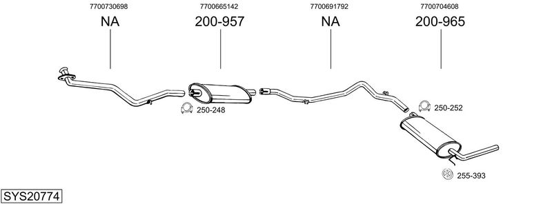 BOSAL kipufogórendszer SYS20774