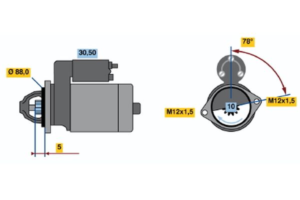 BOSCH önindító 0 986 020 521