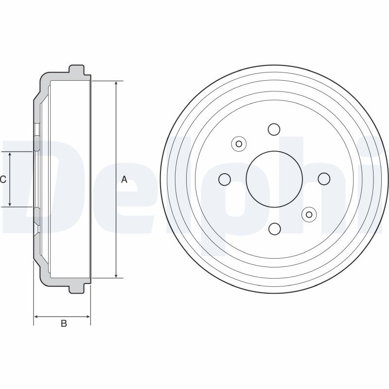 DELPHI CHEVROLET гальмівний барабан Aveo 02-