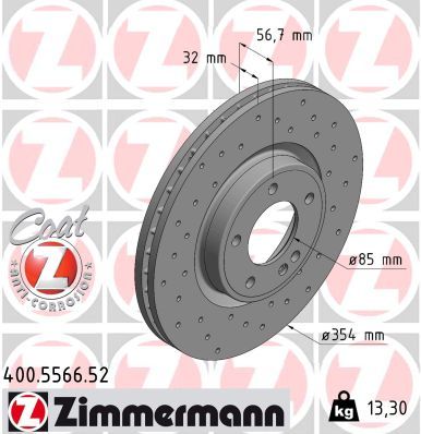 Гальмівний диск, Zimmermann 400.5566.52