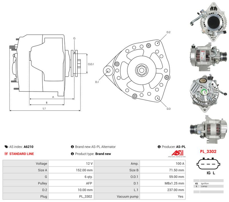 AS-PL A6210 Alternator
