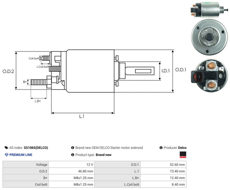 Magnetlülitus, starter, AS-PL SS1065(DELCO)