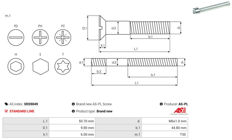 AS-PL SRS9049 Repair Set, alternator