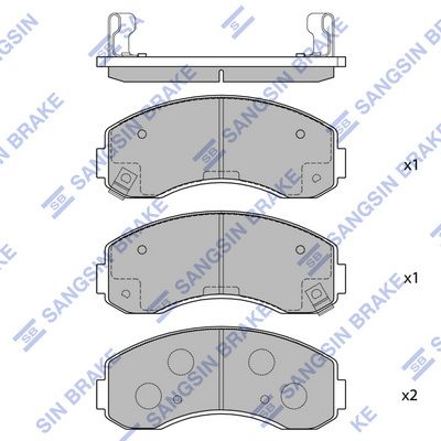 Комплект гальмівних накладок, дискове гальмо, Hi-Q SP1056