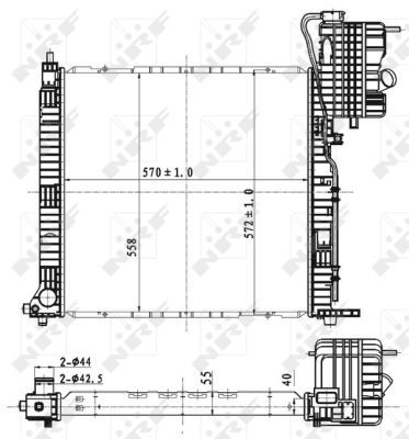 Радіатор, система охолодження двигуна, Nrf 53176