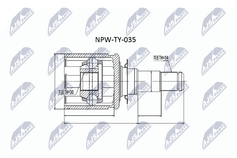 NTY csuklókészlet, hajtótengely NPW-TY-035