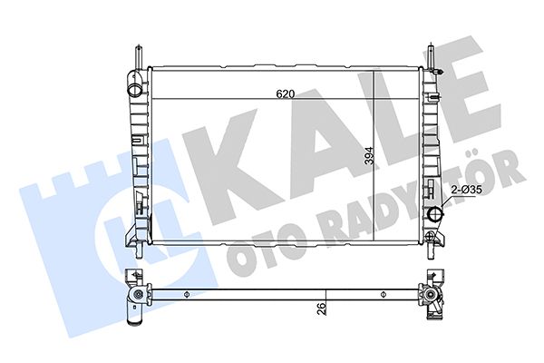 KALE FORD радиатор охлаждения Mondeo I,II 1.6/2.5 93-