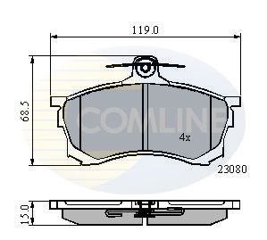 Комплект гальмівних накладок, дискове гальмо, Comline CBP3452