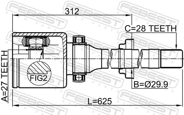 FEBEST 2911-FLIIRH Joint Kit, drive shaft