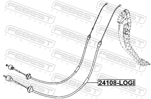 FEBEST 24108-LOGI Cable Pull, clutch control