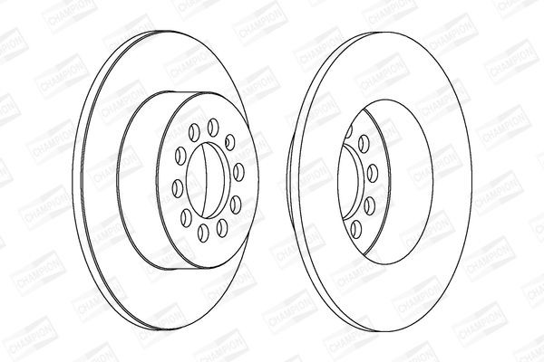 Гальмівний диск, повн., 255мм, кількість отворів 5, Audi A3 /Seat Leon, Altea, Toledo /Skoda Octavia /VW Jetta, Caddy, Golf, Champion 562236