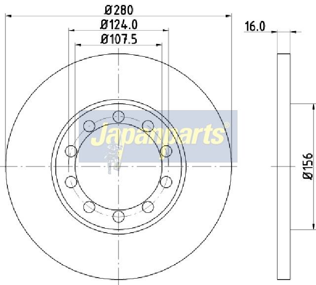 JAPANPARTS Stabdžių diskas