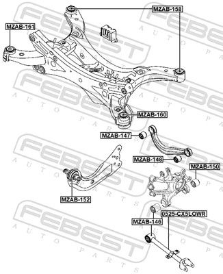 Важіль підвіски, підвіска коліс, Febest 0525-CX5LOWR