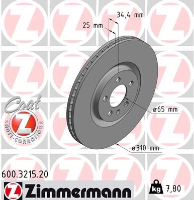 Гальмівний диск, Zimmermann 600321520