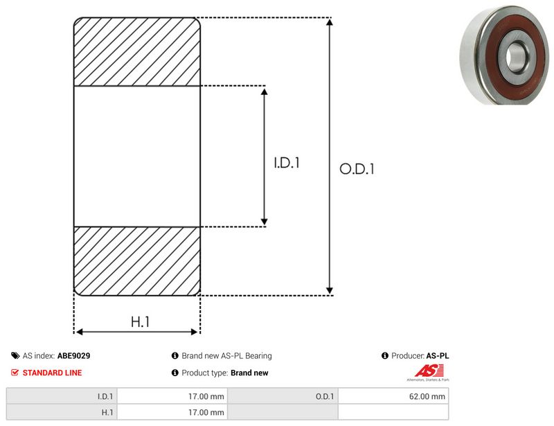 AS-PL ABE9029 Bearing