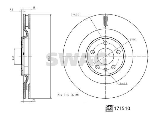 SWAG 33 10 0930 Brake Disc