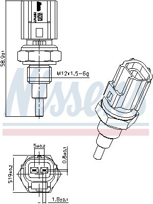 NISSENS TOYOTA датчик температури води Avensis 01- Camry 01-, Corolla 04-, RAV4 05-, Land Cruiser 03-, Yaris 05-.