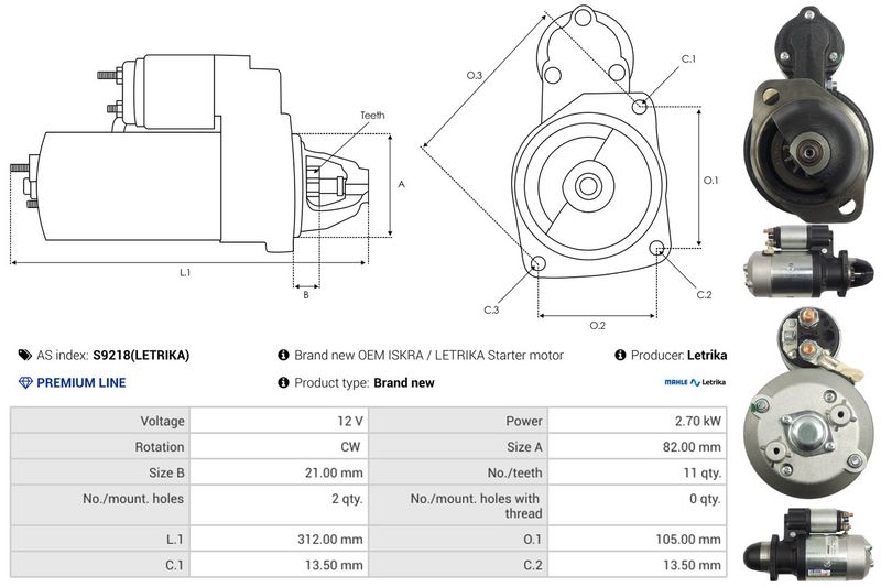 AS-PL S9218(LETRIKA) Starter