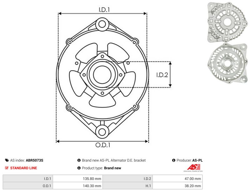 Kaitsekate, generaator, AS-PL ABR5073S