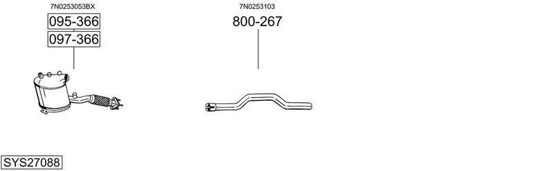 BOSAL kipufogórendszer SYS27088