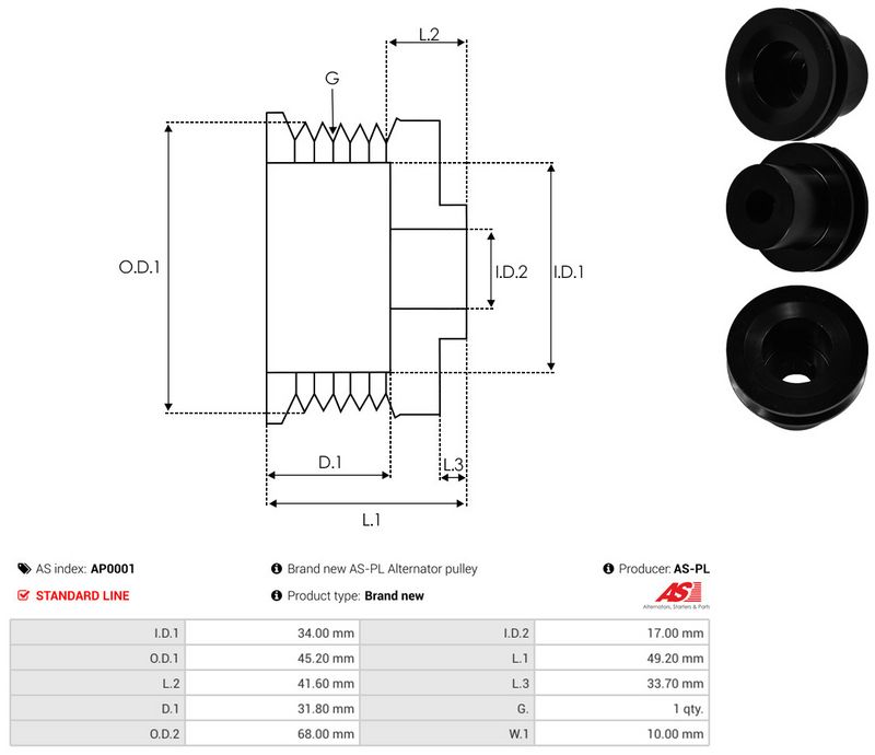 Rihmaratas, generaator, AS-PL AP0001