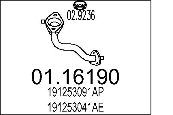 MTS kipufogócső 01.16190