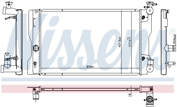 Радіатор, система охолодження двигуна, Nissens 606788