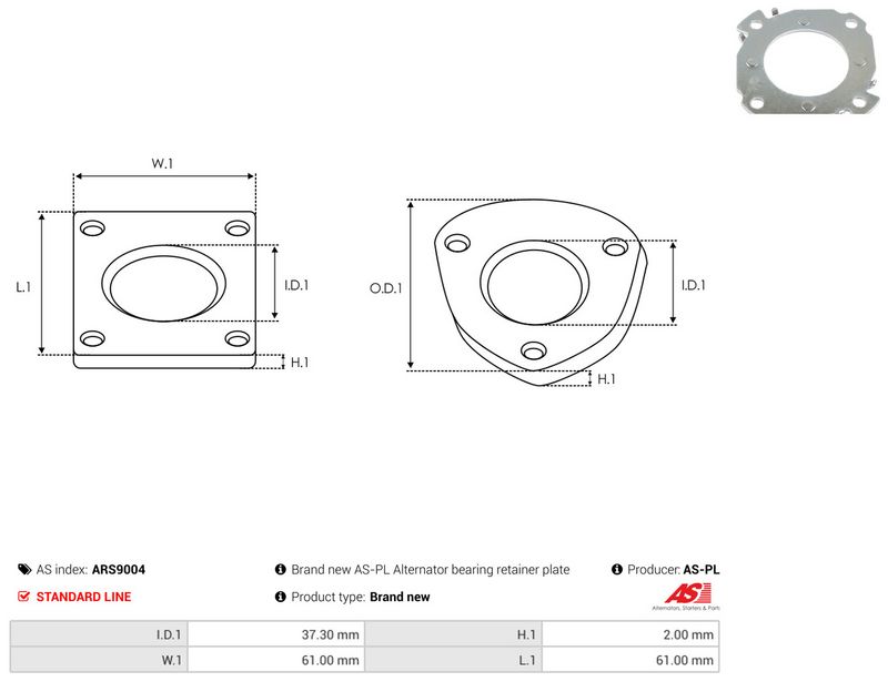 AS-PL ARS9004 Repair Set, alternator