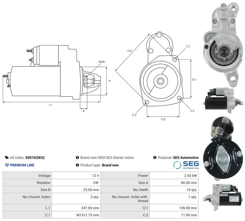 AS-PL S0910(SEG) Starteris